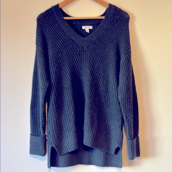 Nine West V-Neck Stitch Front Pullover Tunic Sweater - Picture 1 of 7